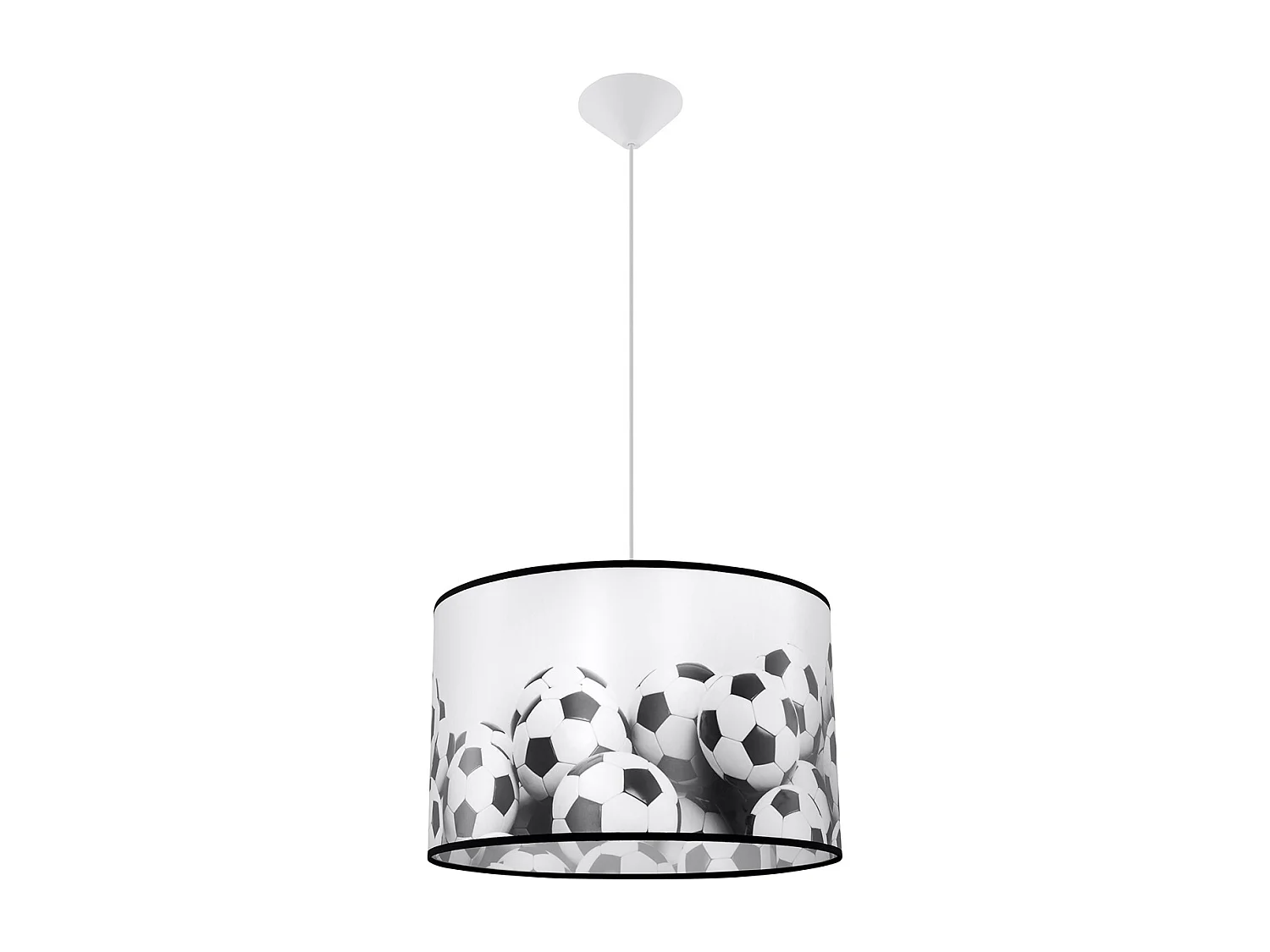 Lampes suspendues Calcio b moderne en PVC - 1 sources lumineuses 3000K - L.40 x H.82 cm - blanc noir