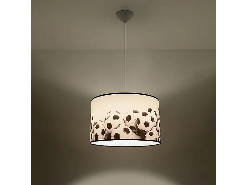 Lampes suspendues Calcio b moderne en PVC - 1 sources lumineuses 3000K - L.40 x H.82 cm - blanc noir