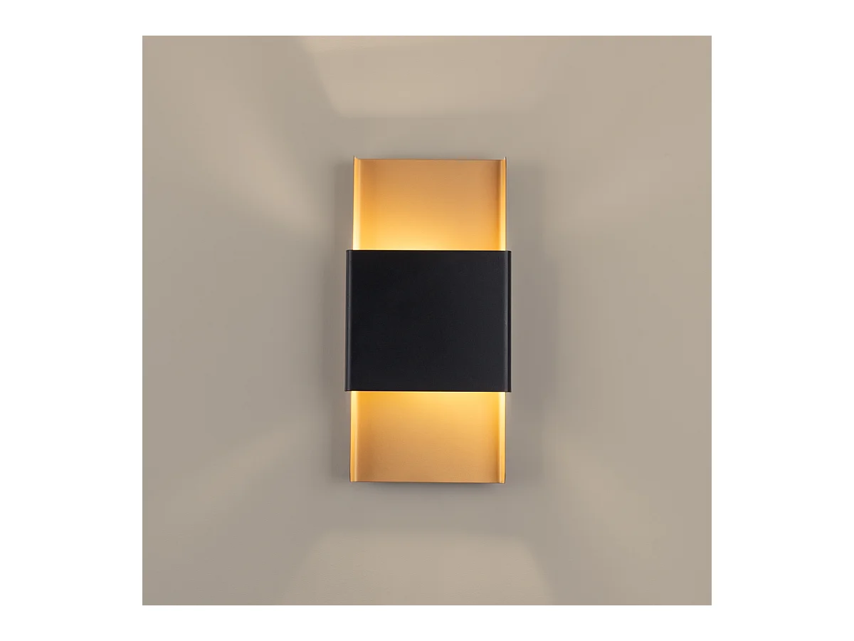 Kinkiety nowoczesny Zelfon, stal - 2 źródło światła 4000K - L.20 x H.40 cm - złoty/czarny