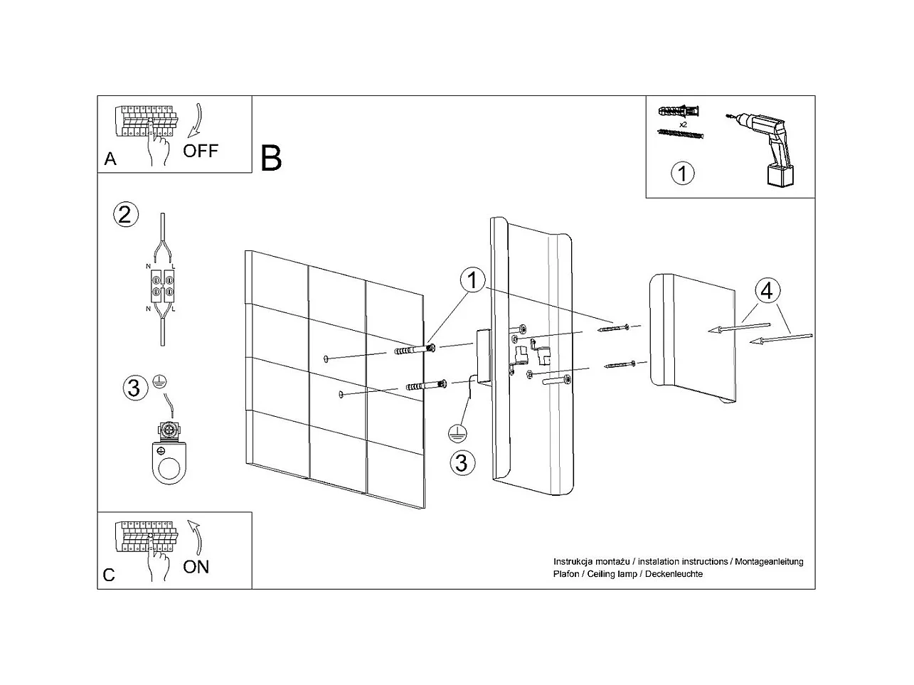 Kinkiety nowoczesny Zelfon, stal - 2 źródło światła 4000K - L.20 x H.40 cm - złoty/czarny
