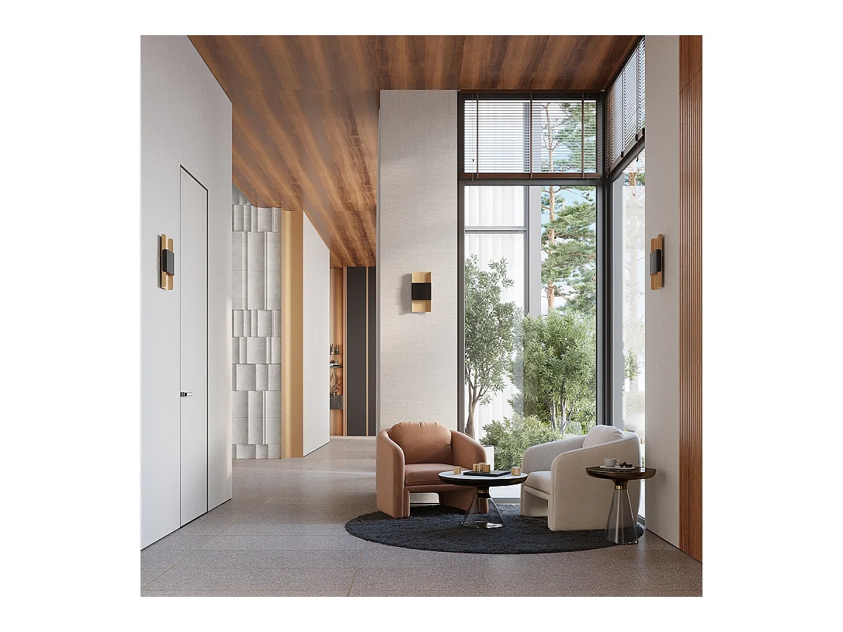 Kinkiety nowoczesny Zelfon, stal - 2 źródło światła 4000K - L.20 x H.40 cm - złoty/czarny