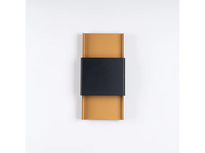 Wandlampen Zelfon modern van  - 2 lichtbronnen 4000K - L.20 x H.40 cm - goud/zwart