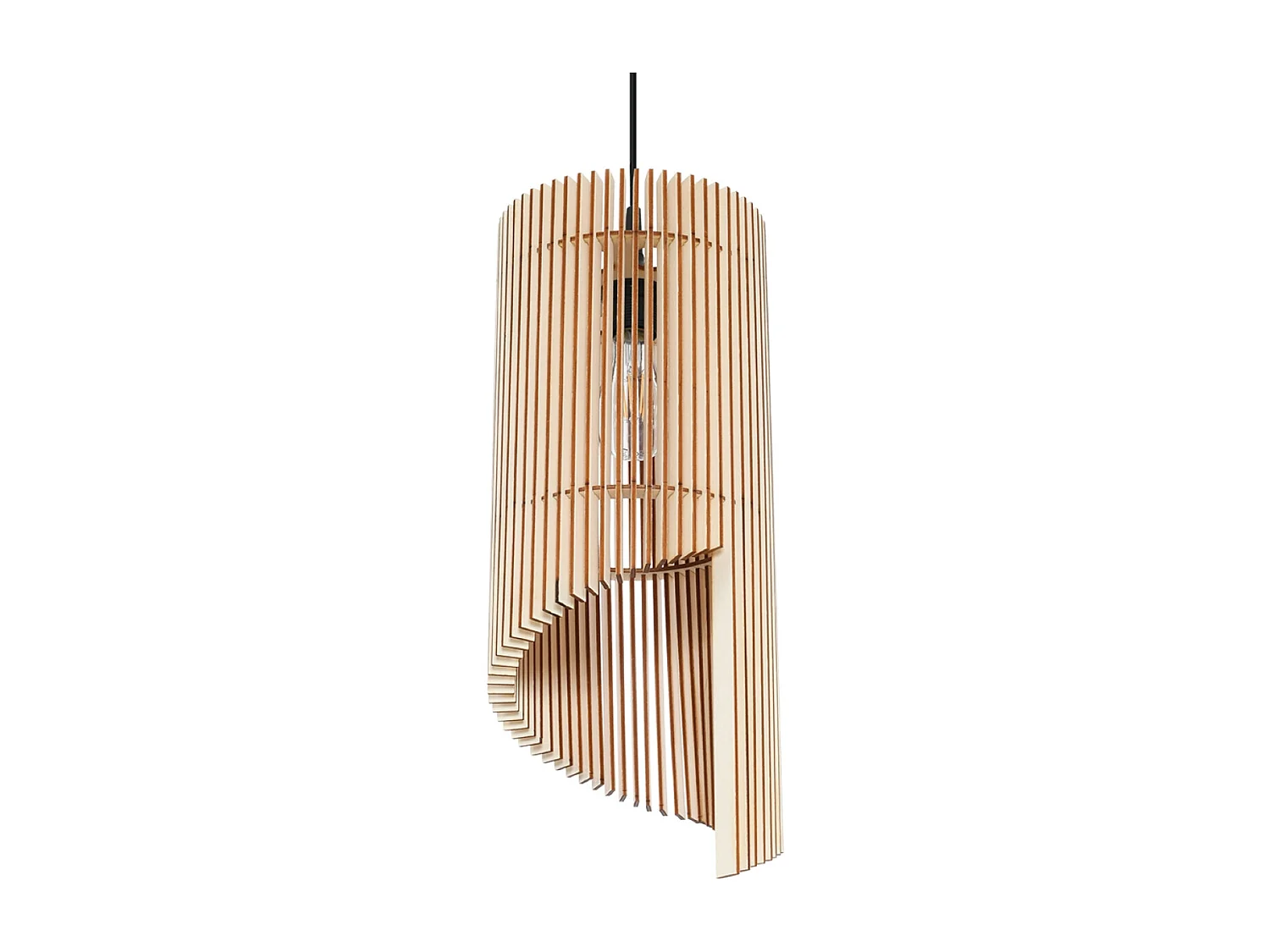 Lampes suspendues Zenexia scandinave en bois - 1 sources lumineuses 3000K - L.21 x H.120 cm - bois naturel