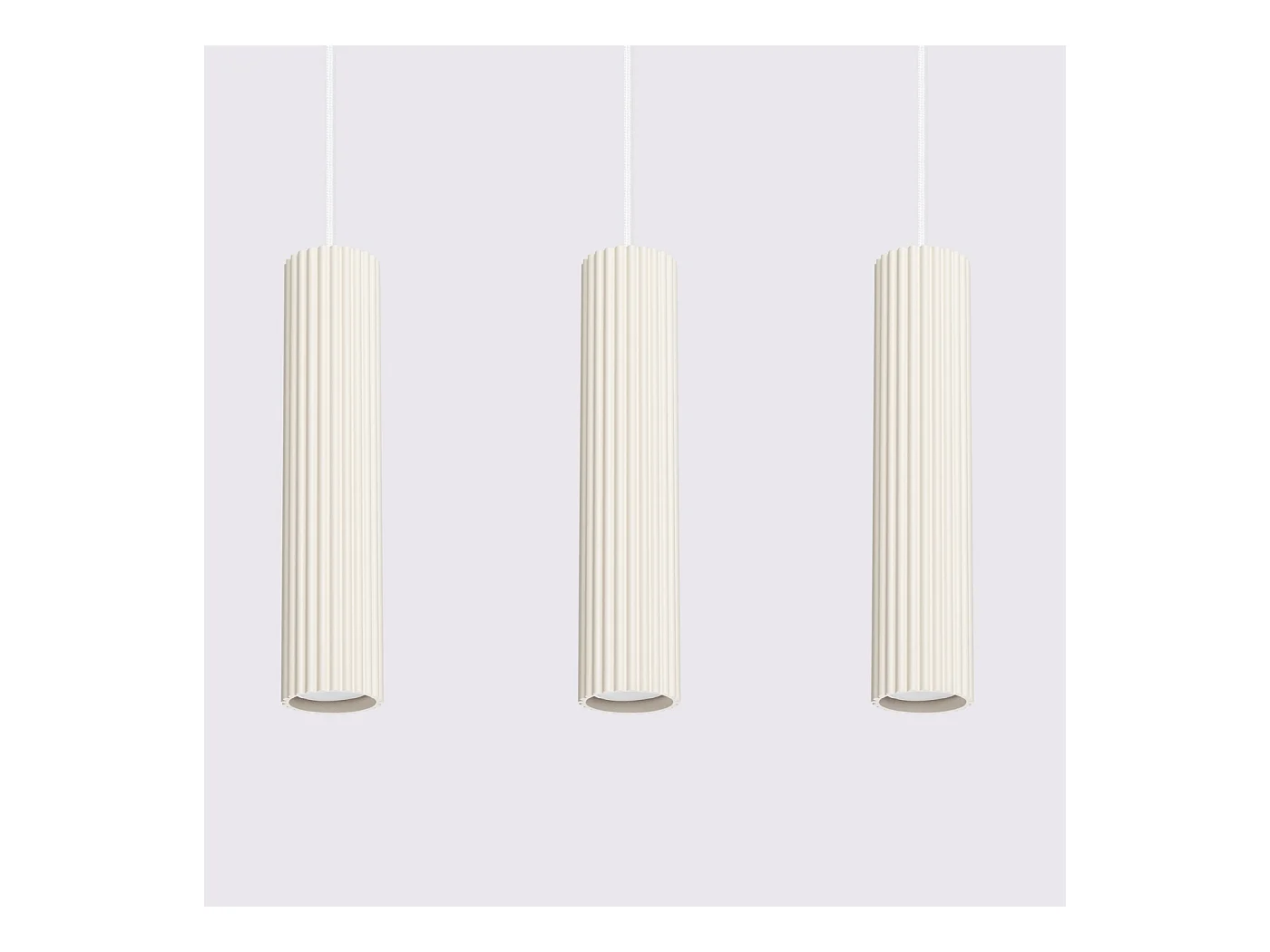 Hanglamp Gloow minimalistisch van  - 3 lichtbronnen 3000K - L.45 x H.98 cm - beige