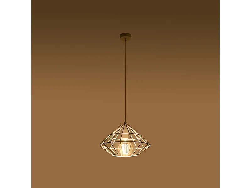 Lámparas colgantes Neoteru industrial de acero - 1 fuentes luminosas 3000K - L.32 x A.120 cm - blanco