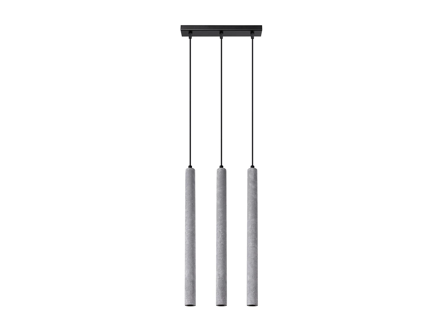 Lampes suspendues Brill moderne en béton - 3 sources lumineuses 3000K - L.30 x H.110 cm - gris