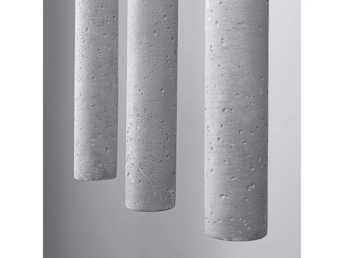 Lampes suspendues Brill moderne en béton - 3 sources lumineuses 3000K - L.30 x H.110 cm - gris