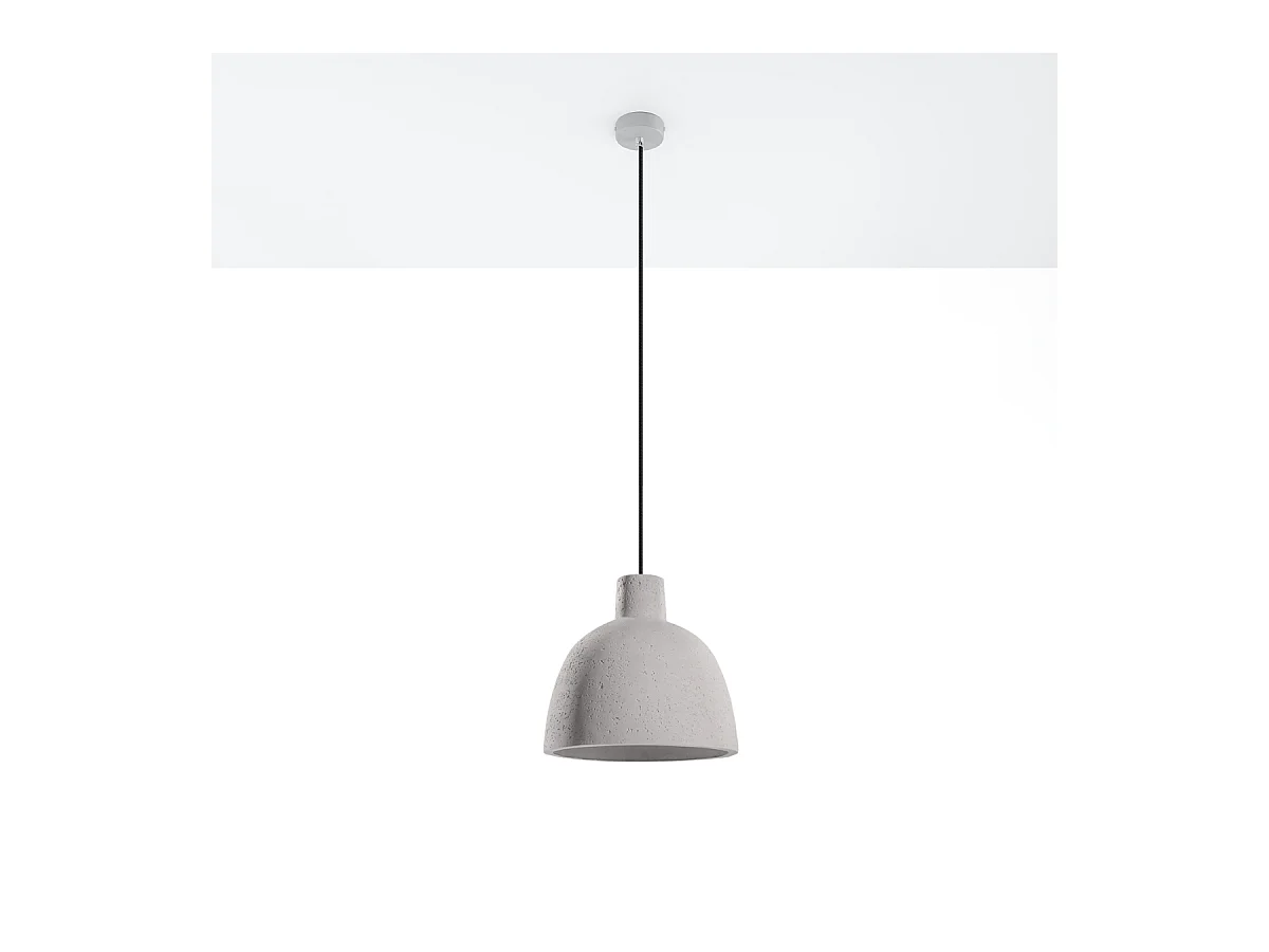 Lampy wiszące industrialny Solyma, beton - 1 źródło światła 3000K - L.28 x H.128 cm - szary