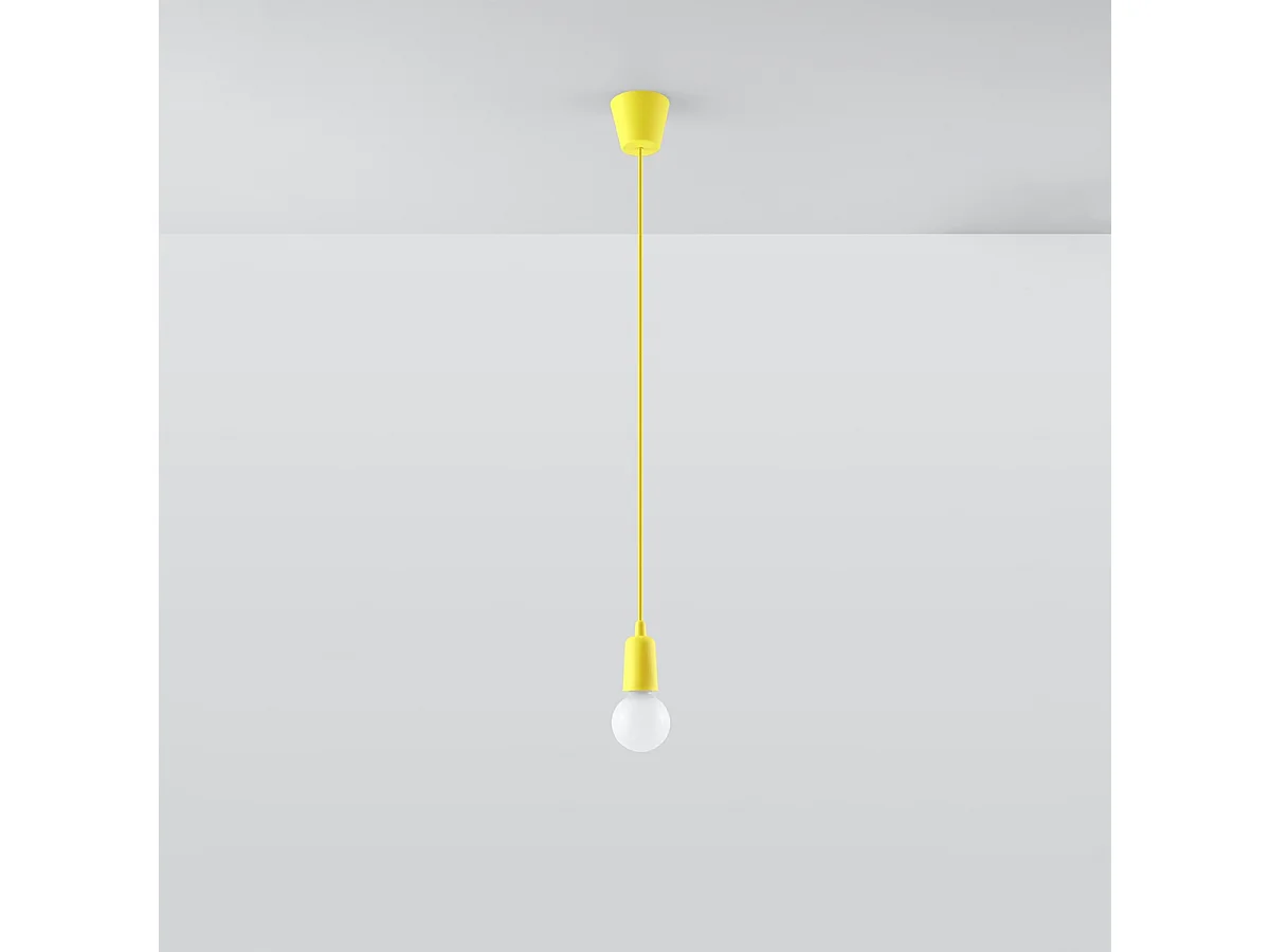 Lampes suspendues Astis moderne en PVC - 1 sources lumineuses 4000K - L.9 x H.90 cm - jaune