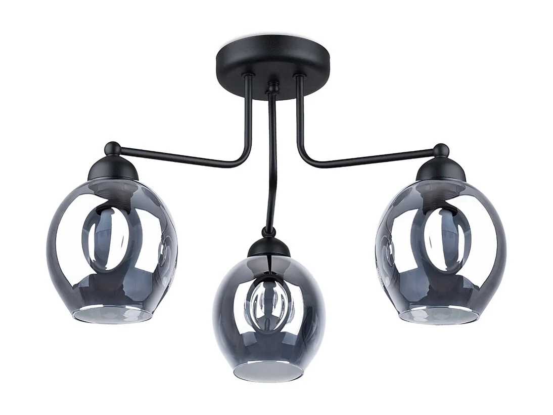 Lustres Allivon moderne en acier - 3 sources lumineuses 3000K - L.54 x H.36 cm - noir