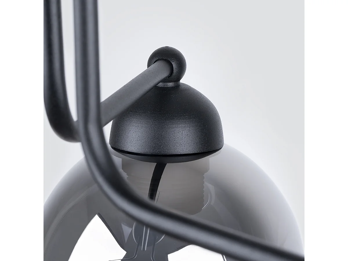 Lustres Allivon moderne en acier - 3 sources lumineuses 3000K - L.54 x H.36 cm - noir