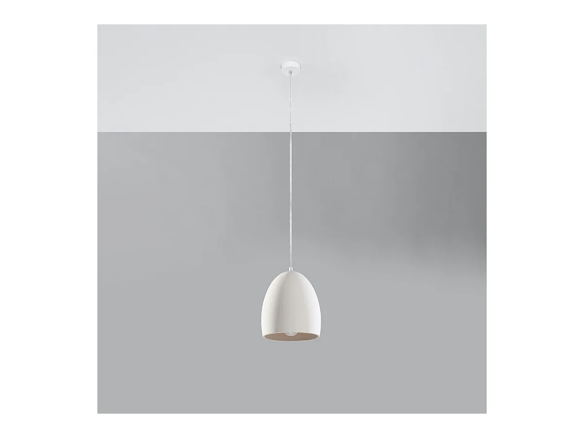 Lampy wiszące nowoczesny Darow, ceramika - 1 źródło światła 3000K - L.30 x H.122 cm - biały