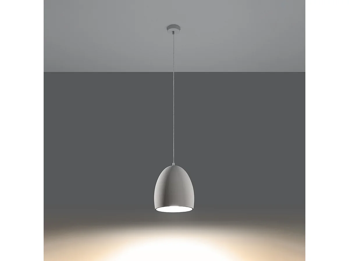 Lampes suspendues Darow moderne en céramique - 1 sources lumineuses 3000K - L.30 x H.122 cm - blanc
