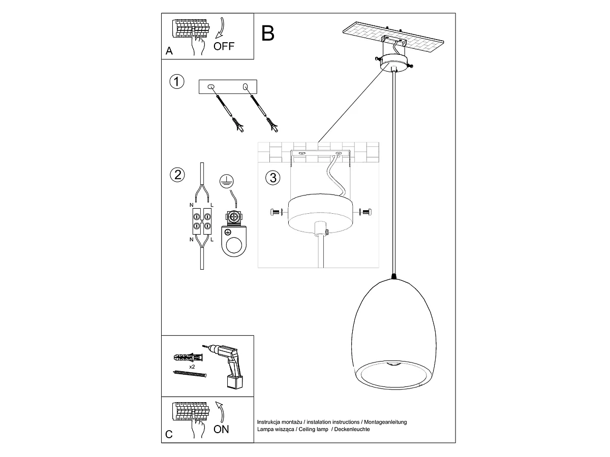 Pendelleuchten Darow modern aus  Keramik - 1 lichtquellen 3000K - L.30 x H. cm - Weiß