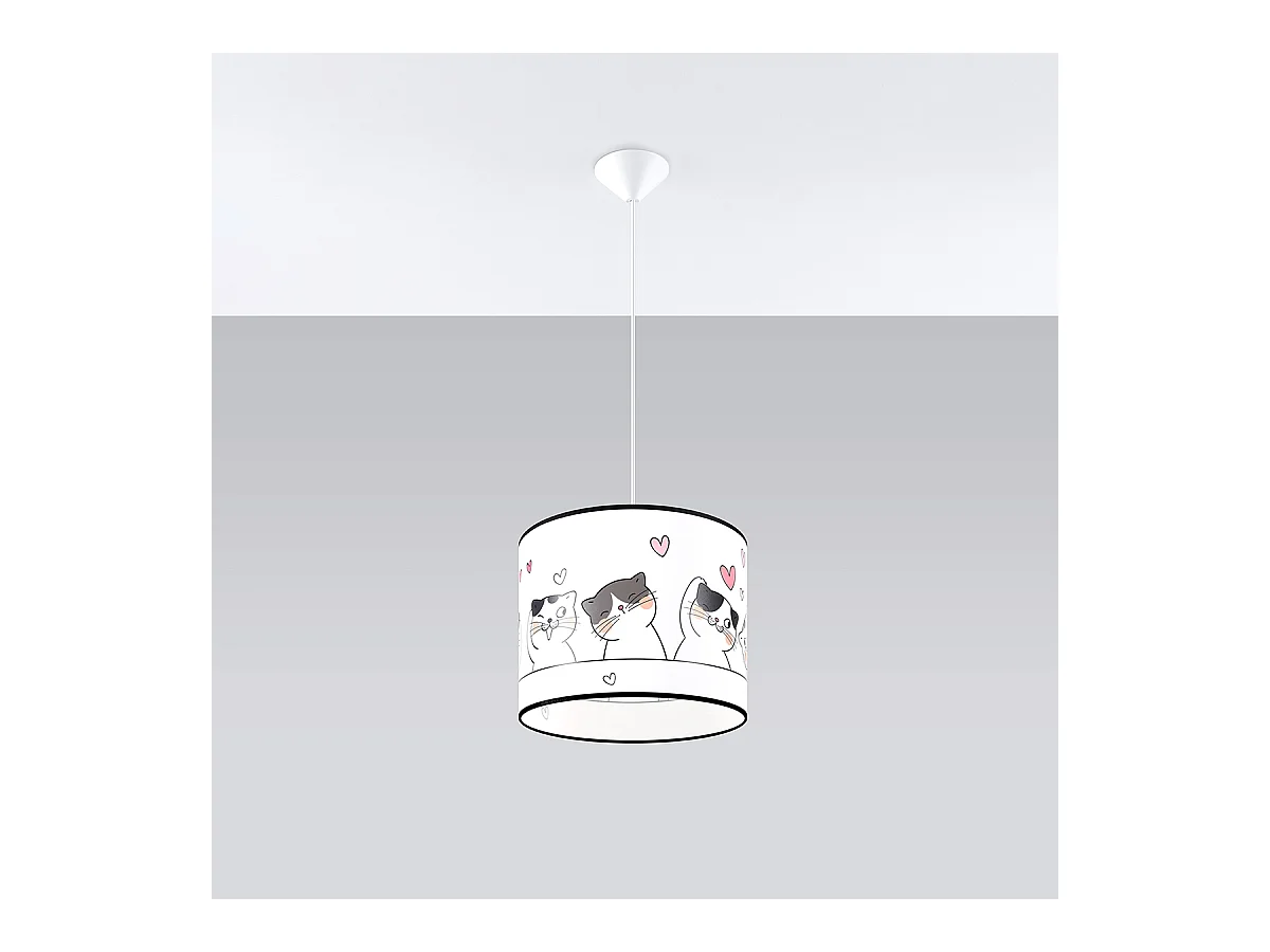 Lampy wiszące nowoczesny Gatto, PVC - 1 źródło światła 4000K - L.30 x H.95 cm - wielokolorowy