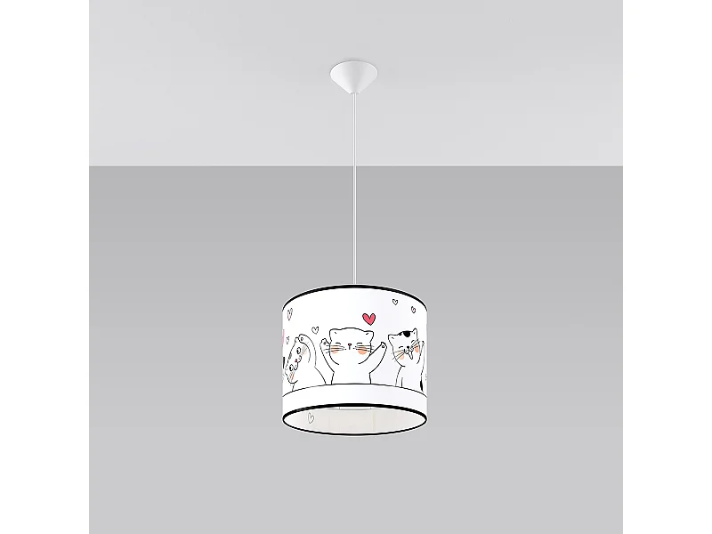 Lampes suspendues Gatto moderne en PVC - 1 sources lumineuses 4000K - L.30 x H.95 cm - multicolore