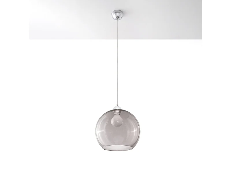 Hanglampen Esfera minimalistisch van  - 1 lichtbronnen 4000K - L.30 x H.120 cm - grafiet