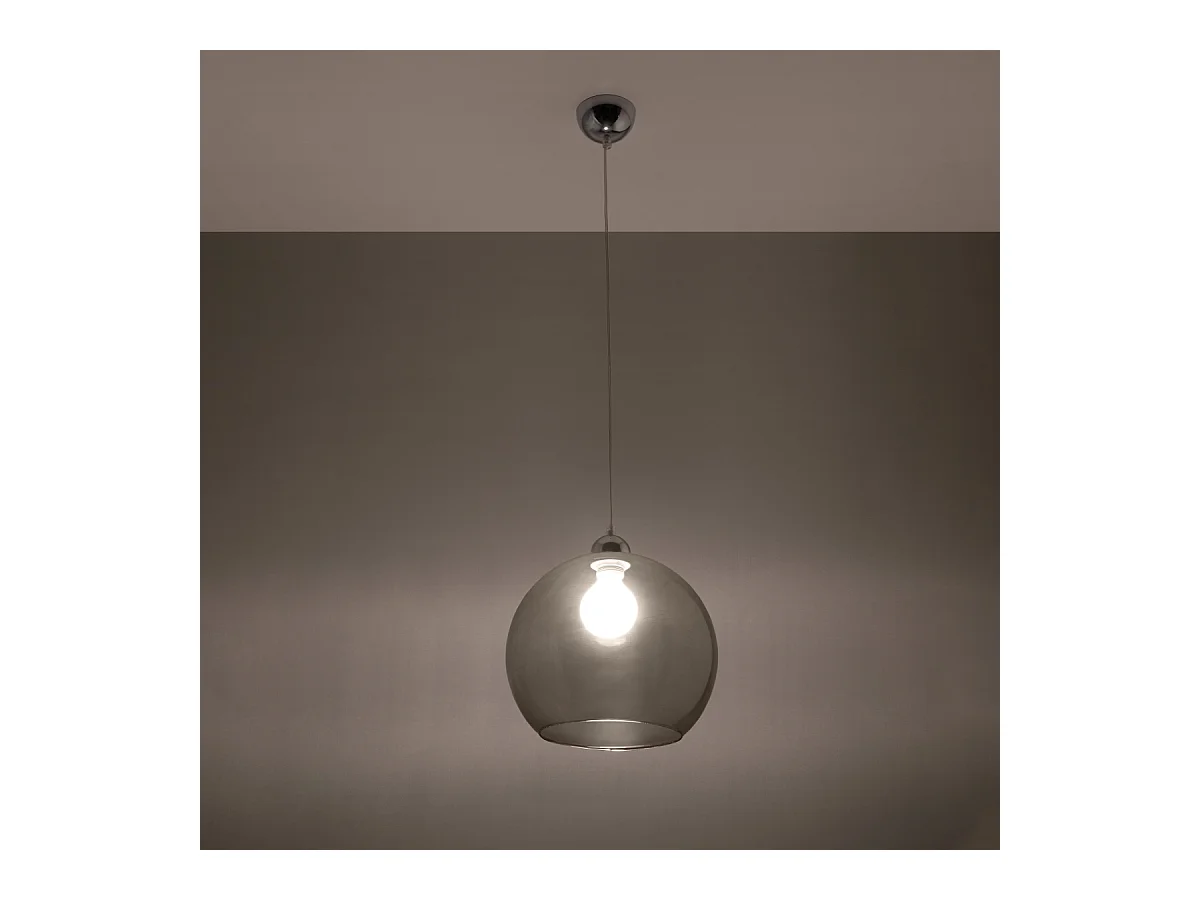 Lampade a sospensione Esfera minimalista di acciaio/vetro - 1 sorgenti luminose 4000K - L.30 x A.120 cm - grafite