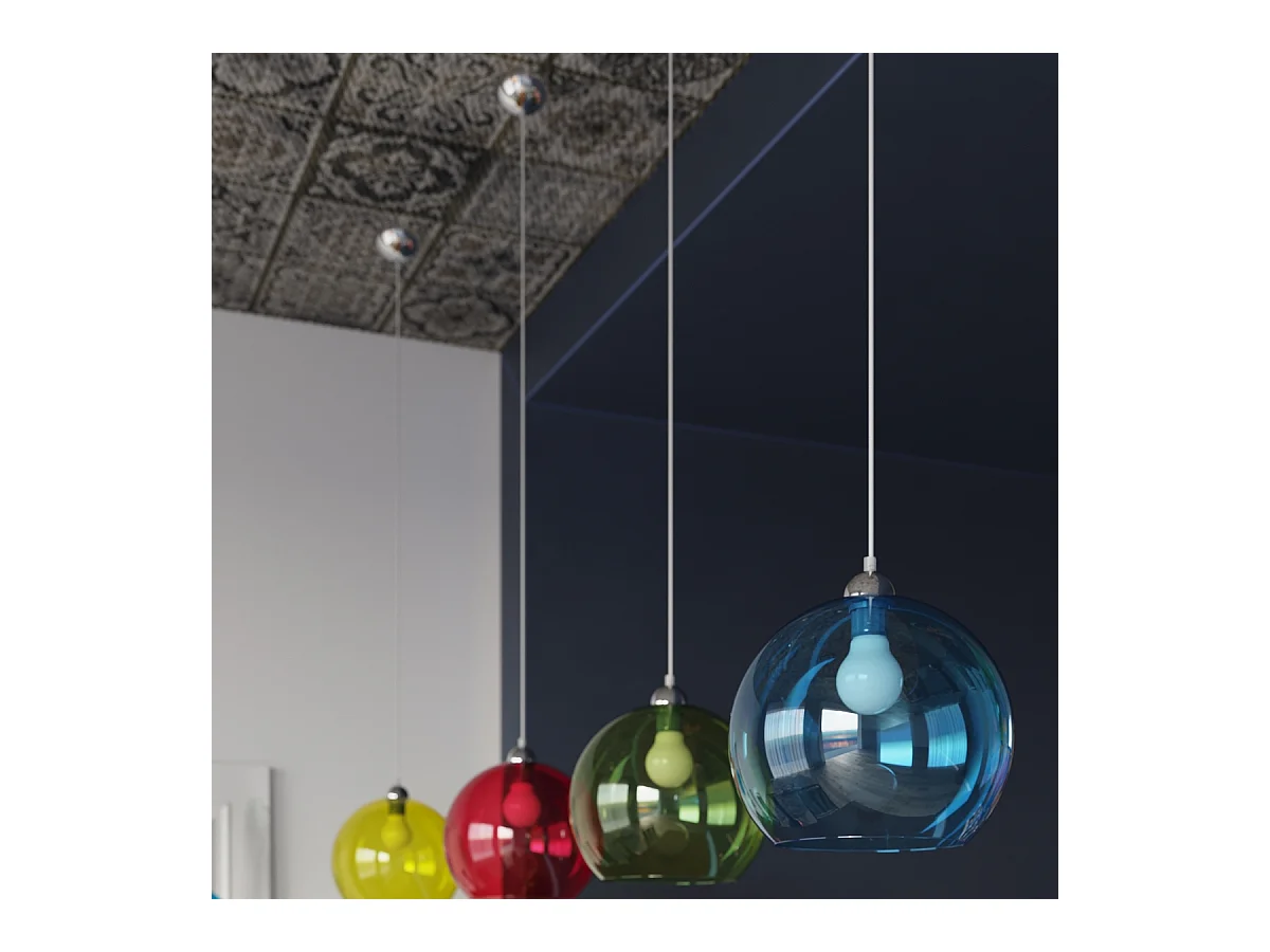 Lampade a sospensione Esfera minimalista di acciaio/vetro - 1 sorgenti luminose 4000K - L.30 x A.120 cm - grafite