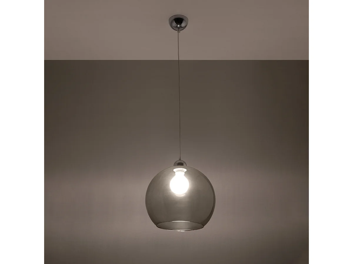 Lampes suspendues Esfera minimaliste en acier/verre - 1 sources lumineuses 4000K - L.30 x H.120 cm - graphite