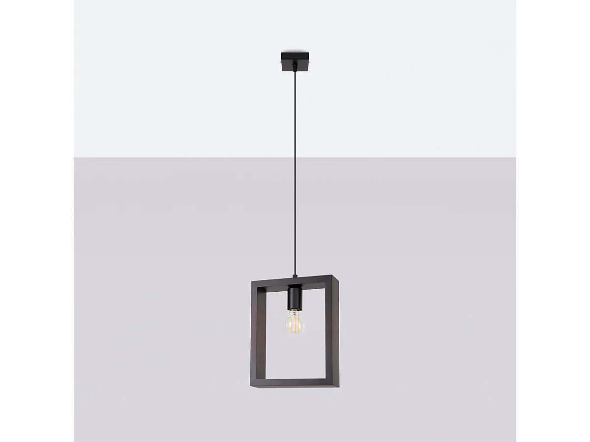 Lampes suspendues Zodiara scandinave en acier/bois - 1 sources lumineuses 4000K - L.24 x H.133 cm - wengé
