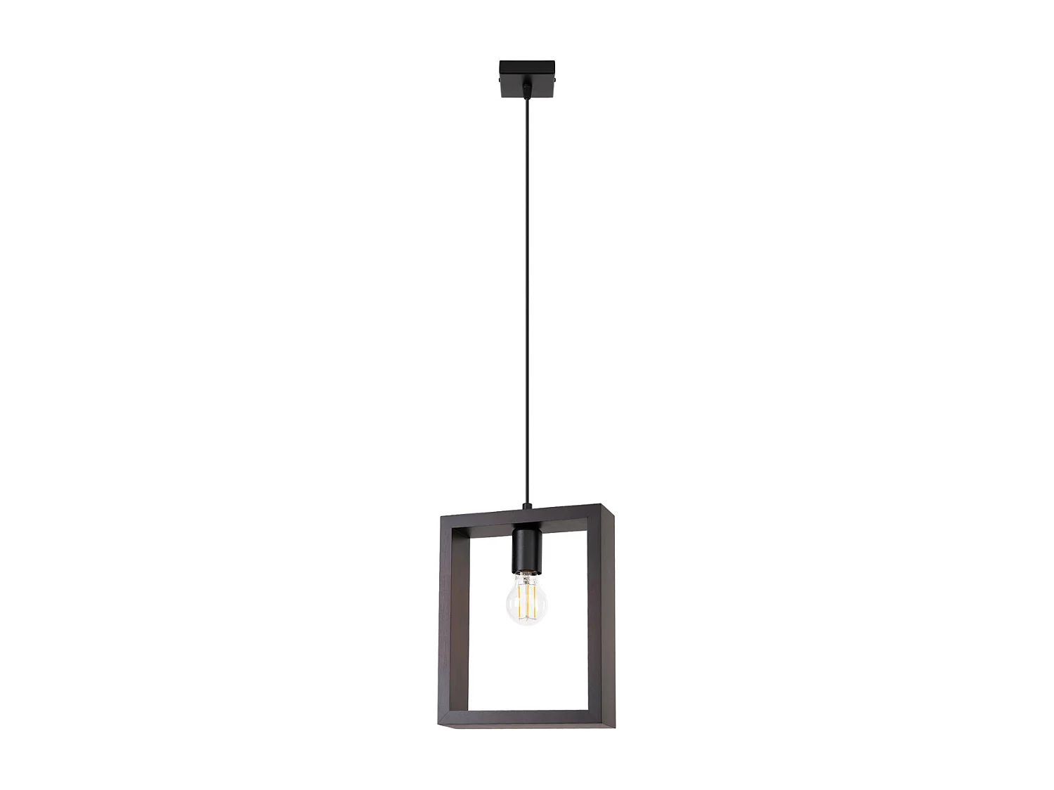Lampes suspendues Zodiara scandinave en acier/bois - 1 sources lumineuses 4000K - L.24 x H.133 cm - wengé