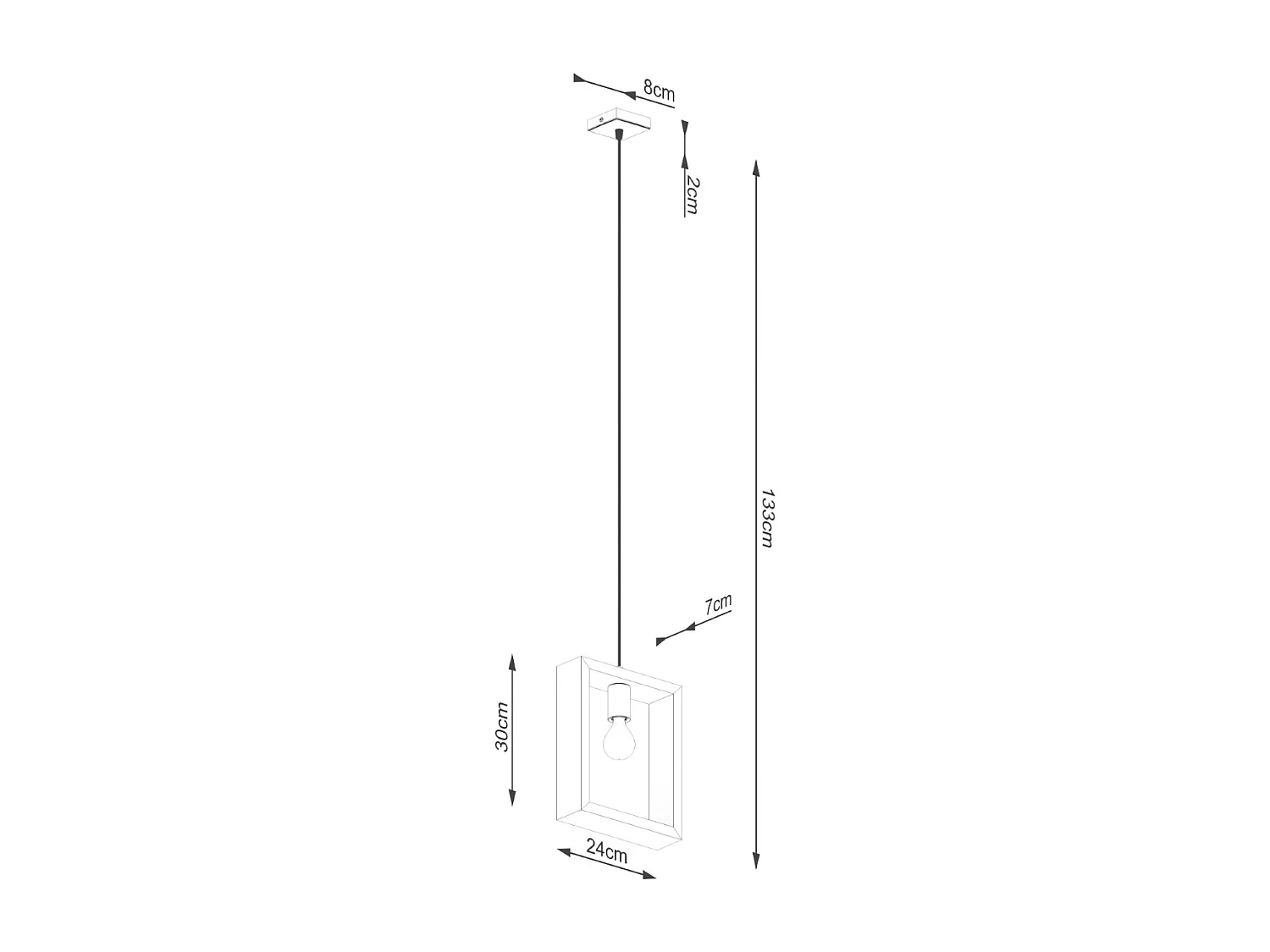 Lampes suspendues Zodiara scandinave en acier/bois - 1 sources lumineuses 4000K - L.24 x H.133 cm - wengé