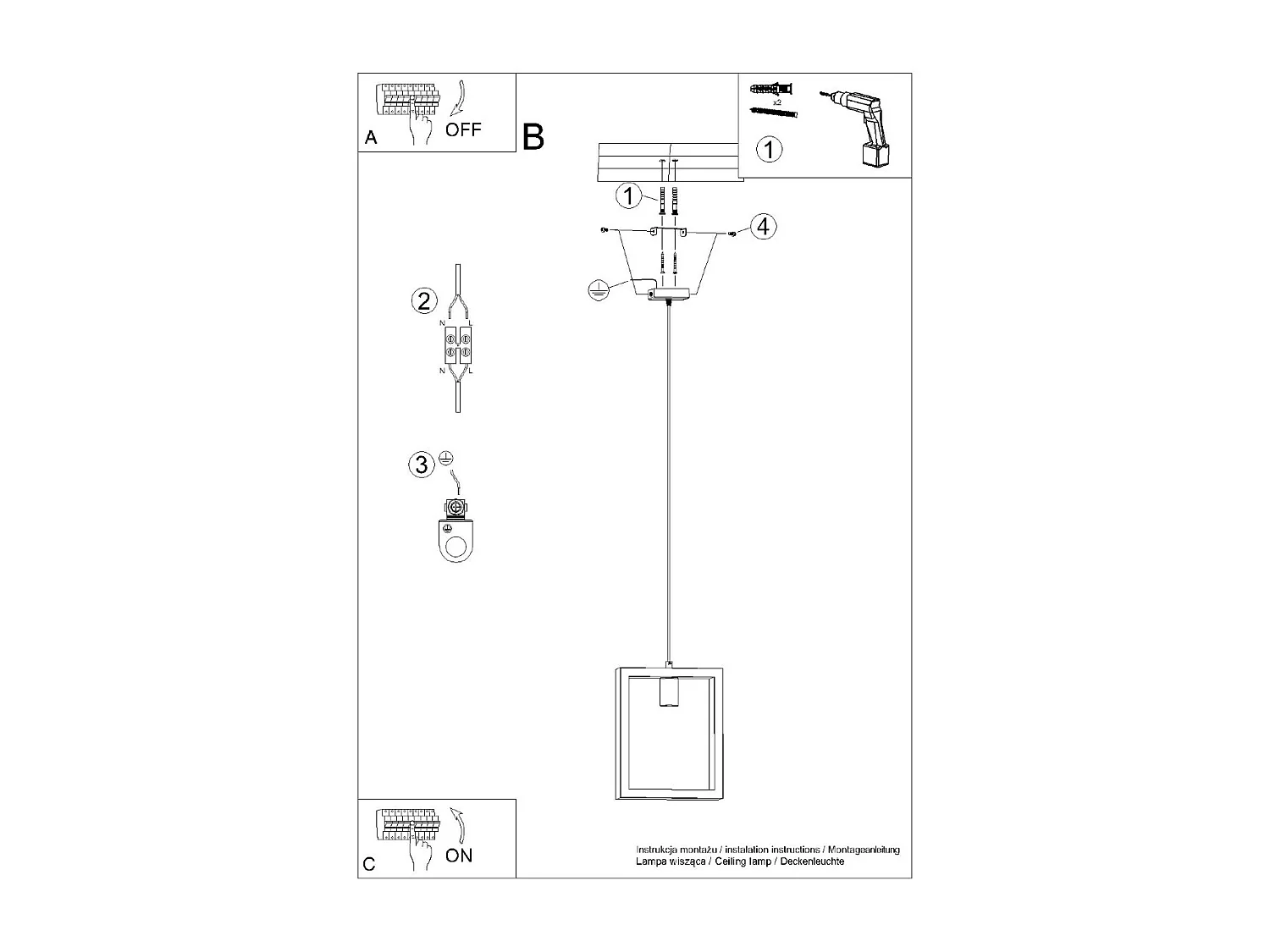 Lampes suspendues Zodiara scandinave en acier/bois - 1 sources lumineuses 4000K - L.24 x H.133 cm - wengé
