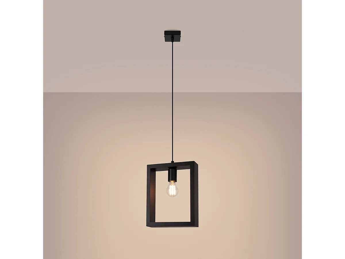 Lampes suspendues Zodiara scandinave en acier/bois - 1 sources lumineuses 4000K - L.24 x H.133 cm - wengé