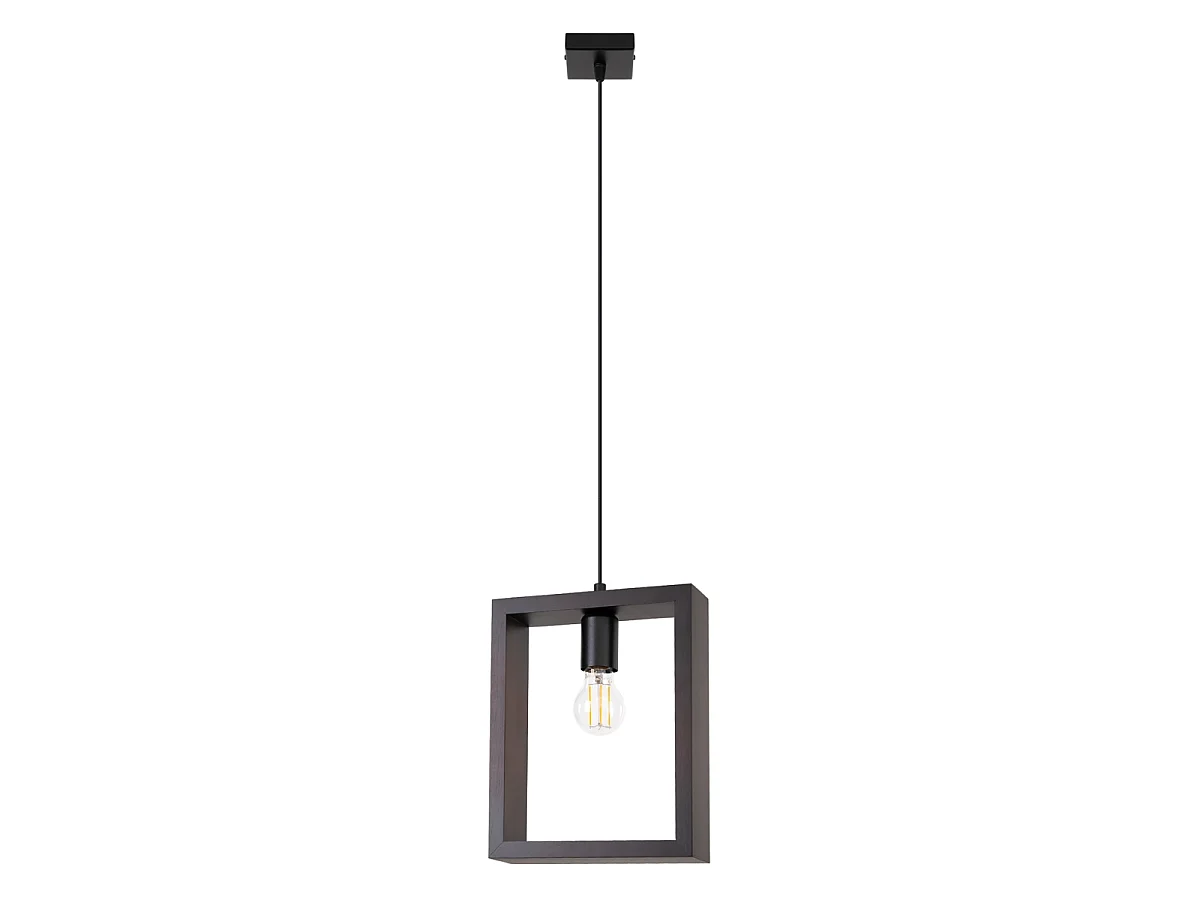 Lampes suspendues Zodiara scandinave en acier/bois - 1 sources lumineuses 4000K - L.24 x H.133 cm - wengé