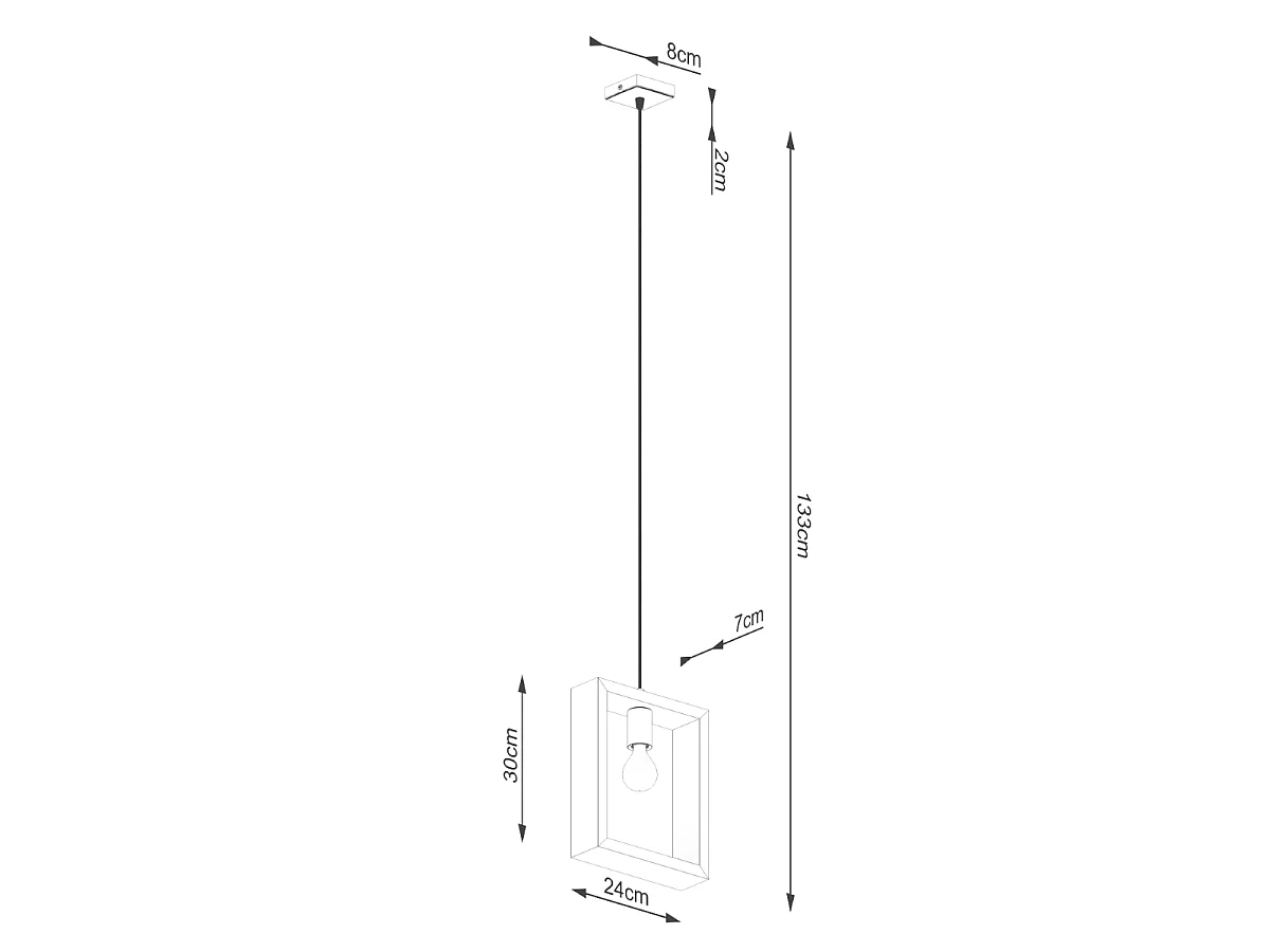 Lampes suspendues Zodiara scandinave en acier/bois - 1 sources lumineuses 4000K - L.24 x H.133 cm - wengé
