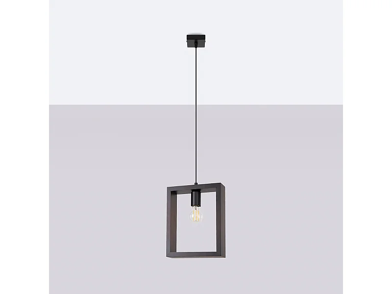Hanglampen Zodiara Scandinavisch van  - 1 lichtbronnen 4000K - L.24 x H.133 cm - wenge