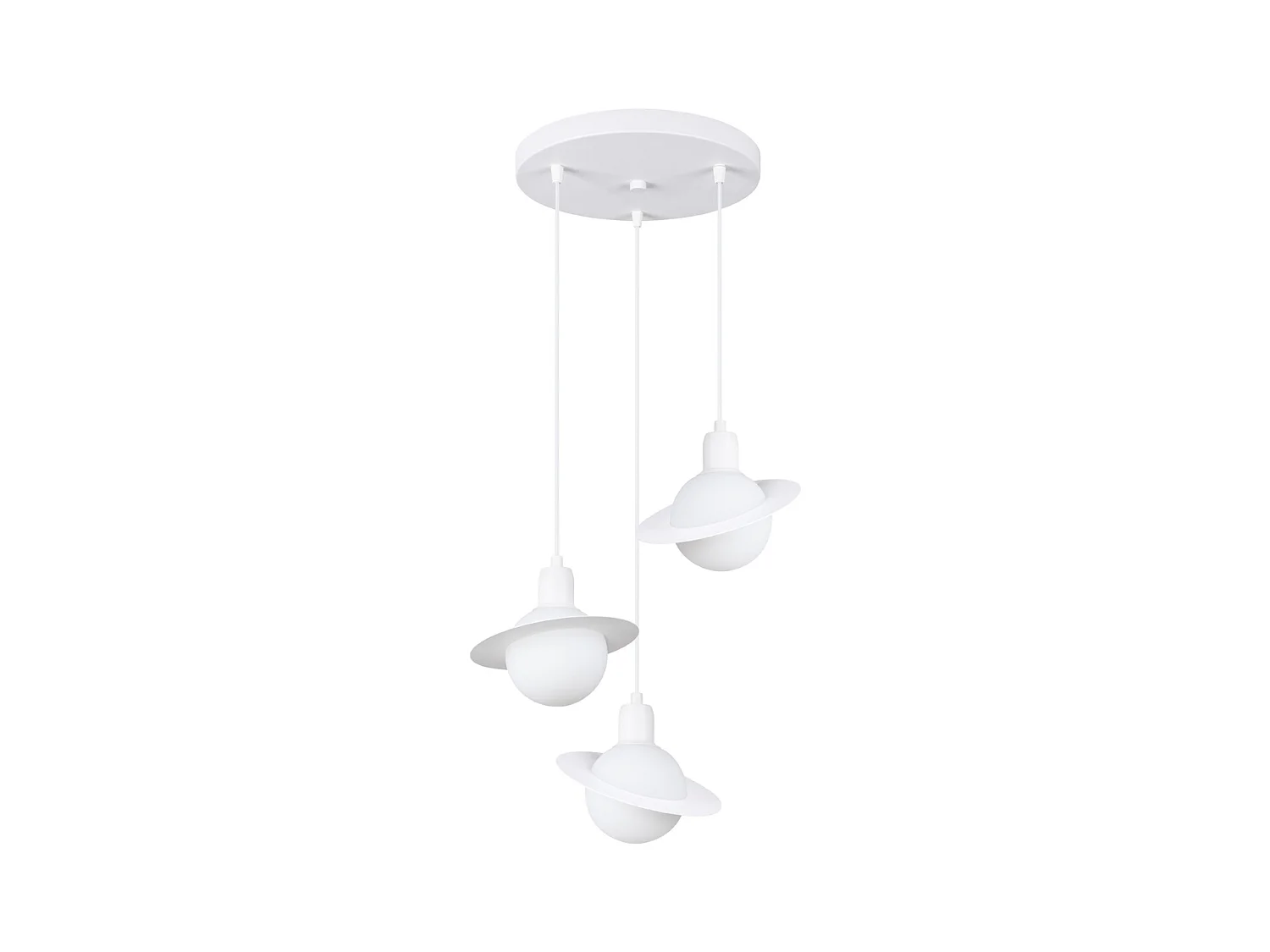Lustre Gloxo moderne en acier - 3 sources lumineuses 3000K - L.32 x H.120 cm - blanc