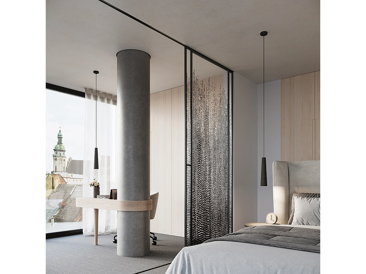 Hanglampen Zyntria zolder van  - 1 lichtbronnen 3000K - L.8 x H.125 cm - zwart