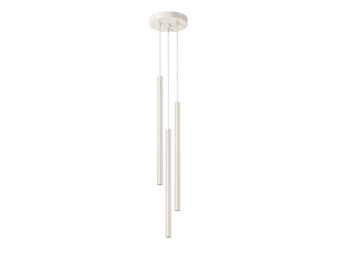 Luminária pendente Brill moderno, aço - 3 fontes de luz 4000K - L.19.5 x H.104 cm - bege