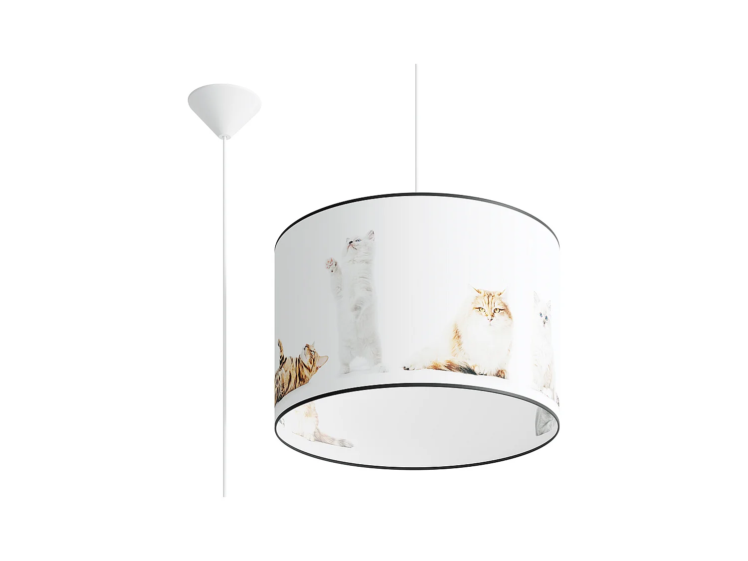 Lampy wiszące nowoczesny Chat, PVC - 1 źródło światła 3000K - L.40 x H.95 cm - wielokolorowy