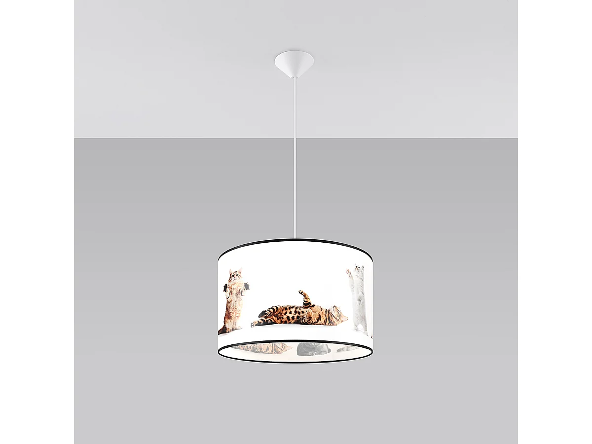Lampy wiszące nowoczesny Chat, PVC - 1 źródło światła 3000K - L.40 x H.95 cm - wielokolorowy