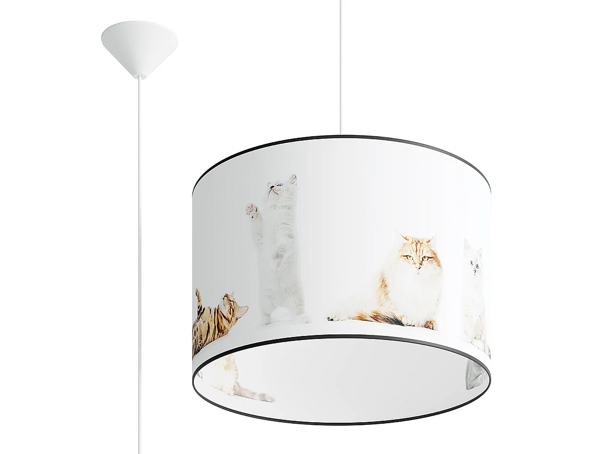 Lampy wiszące nowoczesny Chat, PVC - 1 źródło światła 3000K - L.40 x H.95 cm - wielokolorowy
