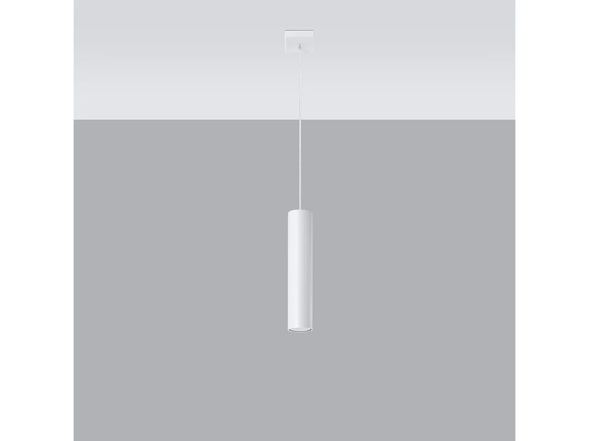 Lampes suspendues Toris moderne en acier - 1 sources lumineuses 4000K - L.8 x H.100 cm - blanc