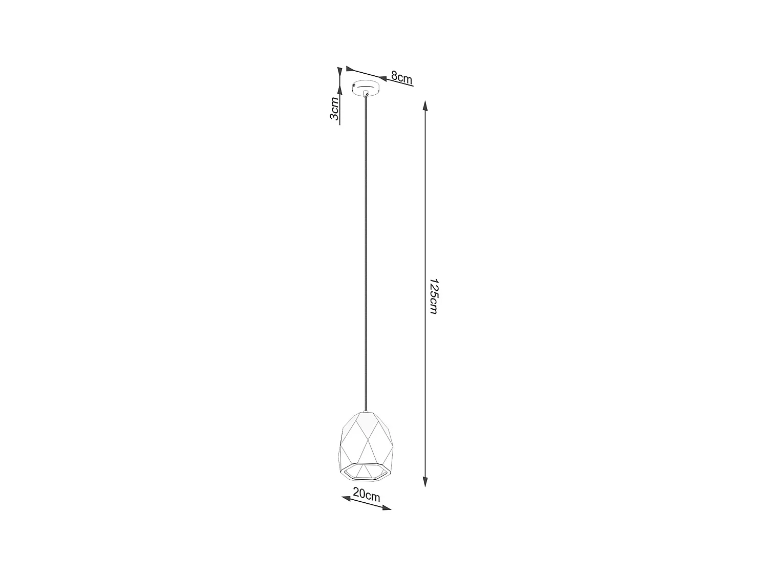 Lampes suspendues Mintx moderne en céramique - 1 sources lumineuses 3000K - L.20 x H.125 cm - blanc