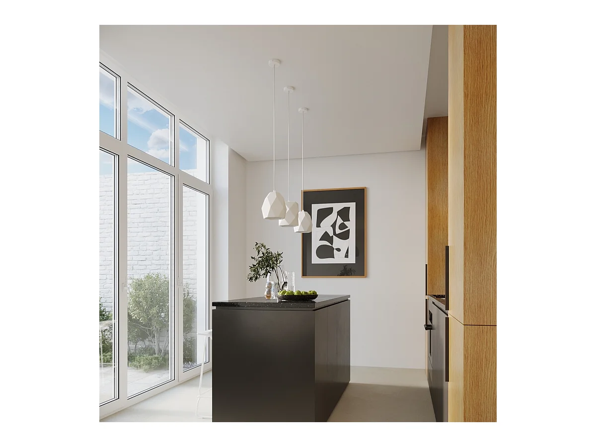 Lampes suspendues Mintx moderne en céramique - 1 sources lumineuses 3000K - L.20 x H.125 cm - blanc