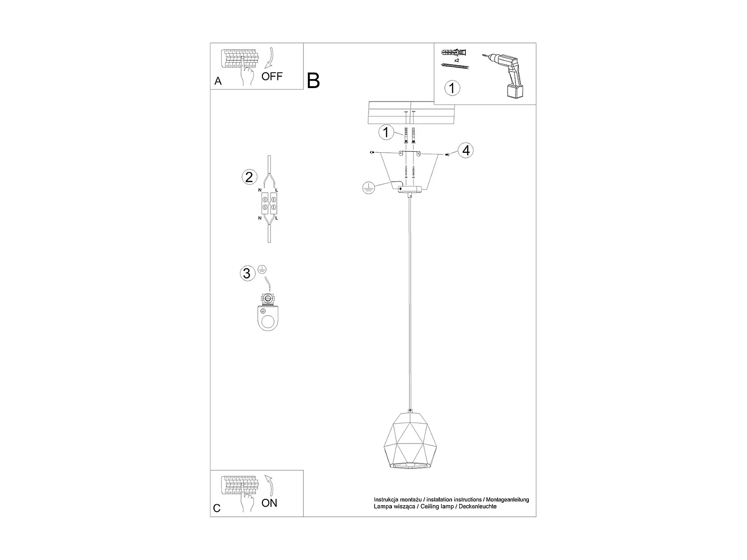 Lampes suspendues Mintx moderne en céramique - 1 sources lumineuses 3000K - L.20 x H.125 cm - blanc