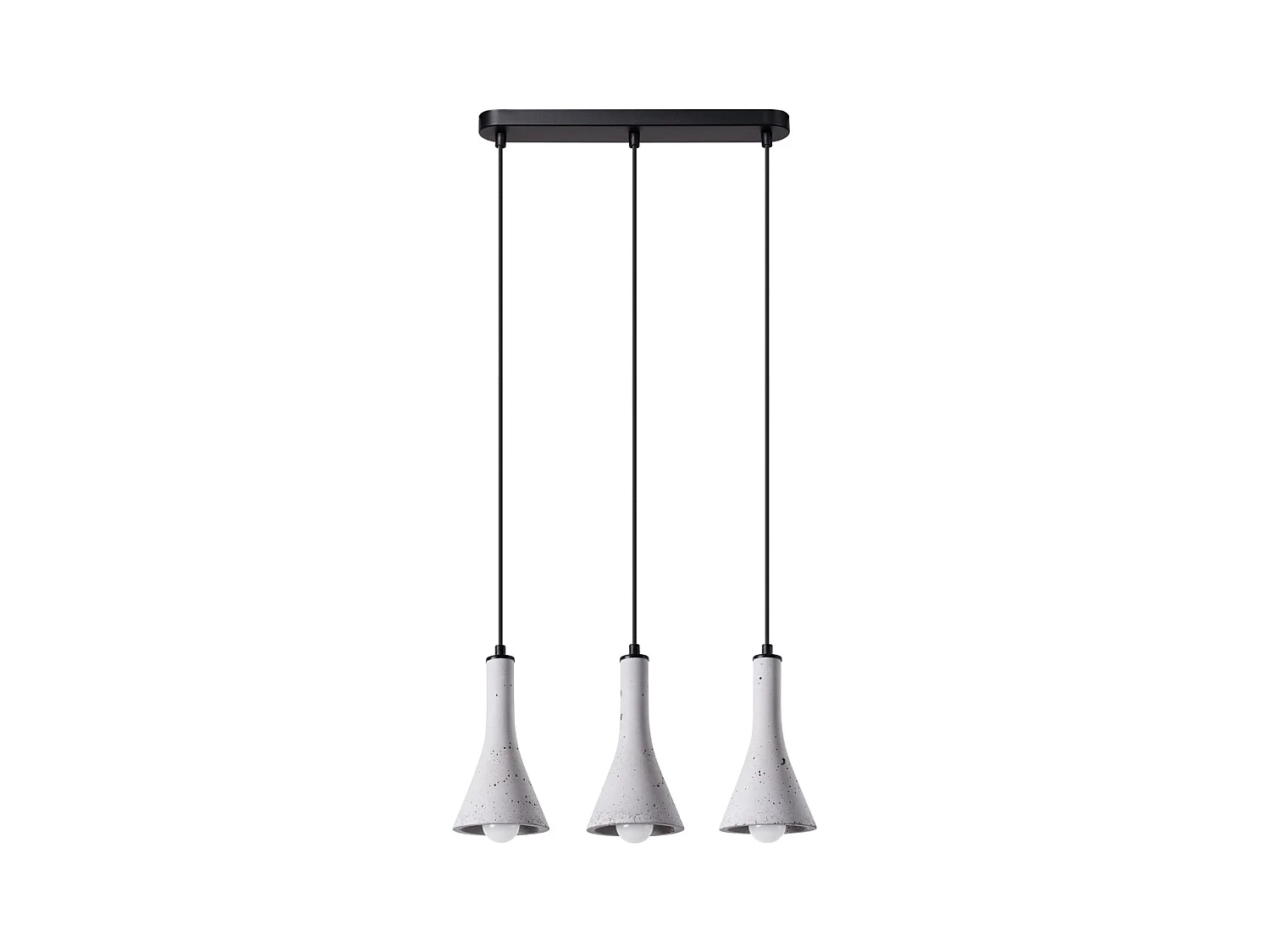 Lampes suspendues Lum moderne en béton - 3 sources lumineuses 3000K - L.46 x H.110 cm - gris