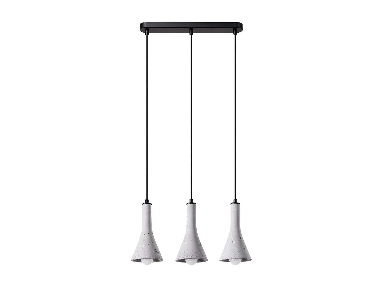 Lampes suspendues Lum moderne en béton - 3 sources lumineuses 3000K - L.46 x H.110 cm - gris