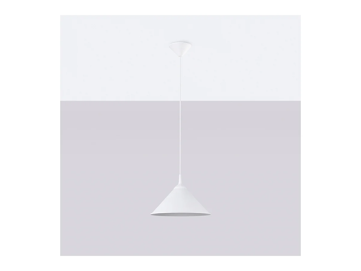 Lampy wiszące skandynawski Paloa, stal - 1 źródło światła 3000K - L.30 x H.76 cm - biały