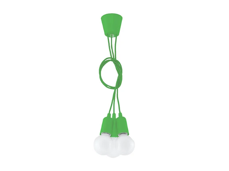 Lampes suspendues Astis moderne en PVC - 3 sources lumineuses 3000K - L.15 x H.90 cm - vert