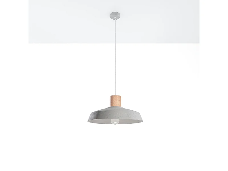Lampes suspendues Evoxa industriel en betoNon applicablerewno - 1 sources lumineuses 4000K - L.40 x H.115 cm - gris