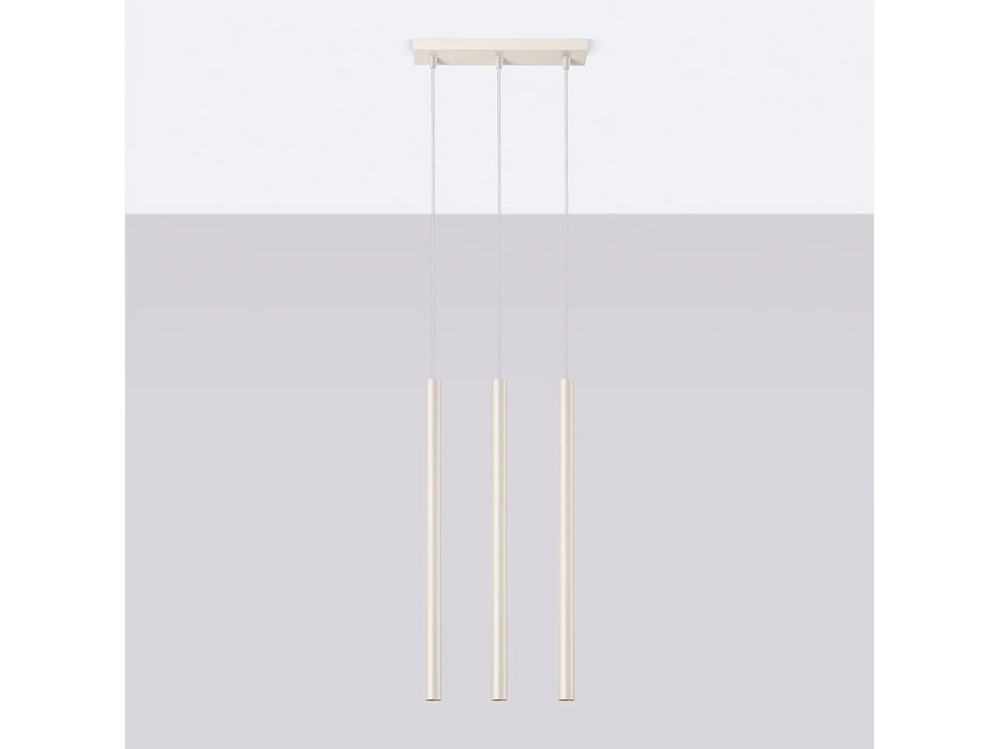 Lampe à suspension Brill moderne en acier - 3 sources lumineuses 3000K - L.30 x H.94 cm - beige