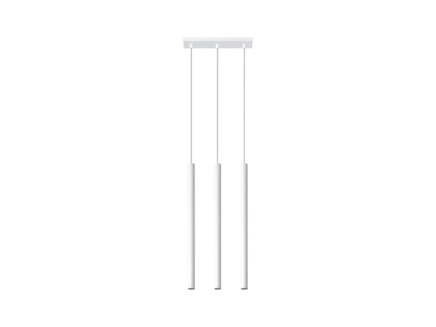 Lampes suspendues Brill moderne en acier - 3 sources lumineuses 4000K - L.30 x H.90 cm - blanc