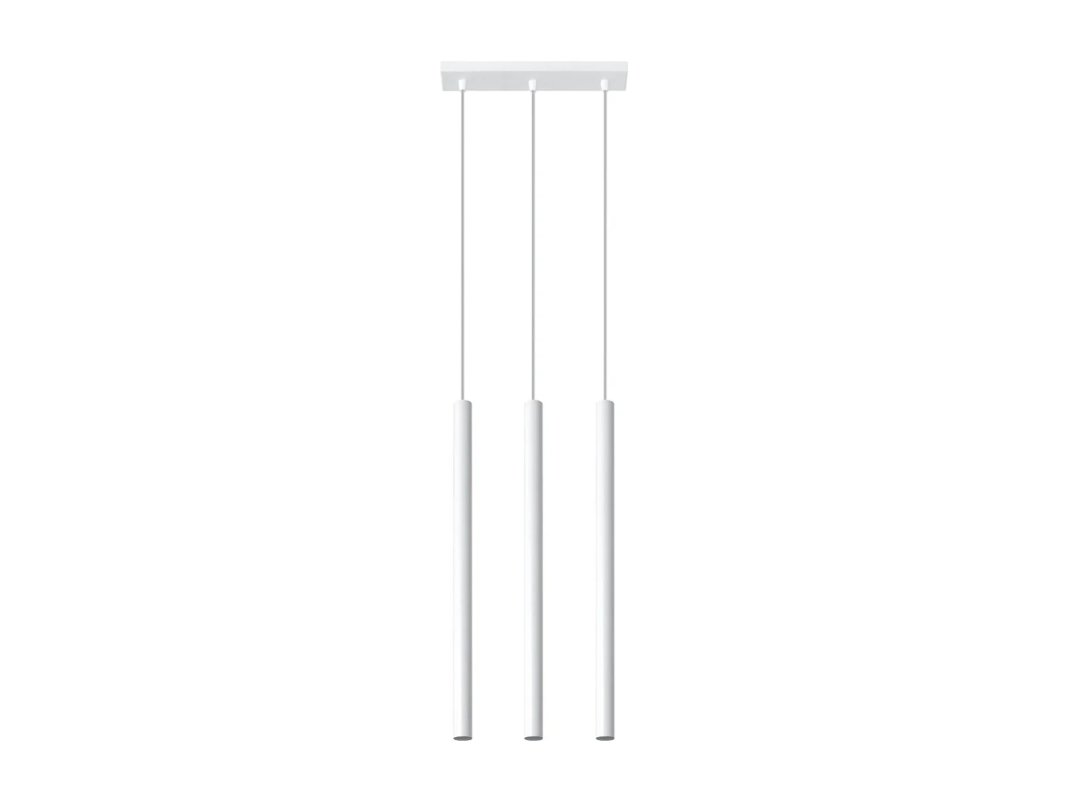 Lampes suspendues Brill moderne en acier - 3 sources lumineuses 4000K - L.30 x H.90 cm - blanc